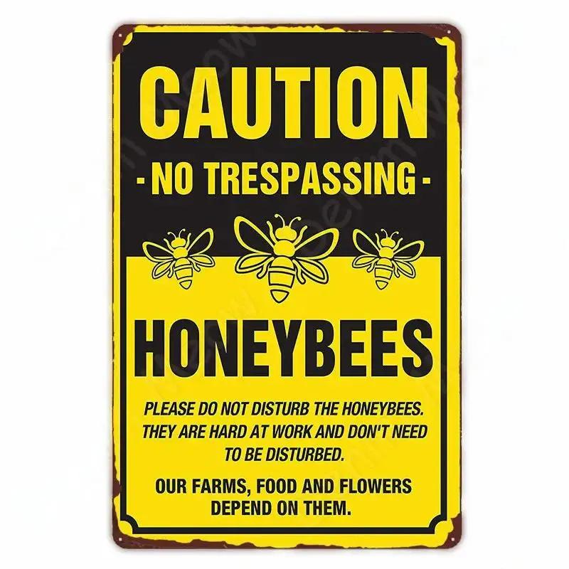 Винтажный плакат с надписью "Будь добр", забавный, медоносная пчела, счастливый, ретро, металлическая табличка, для дома, для улицы, на стену, слоганы пчеловода, искусство, жестяная табличка, украшение