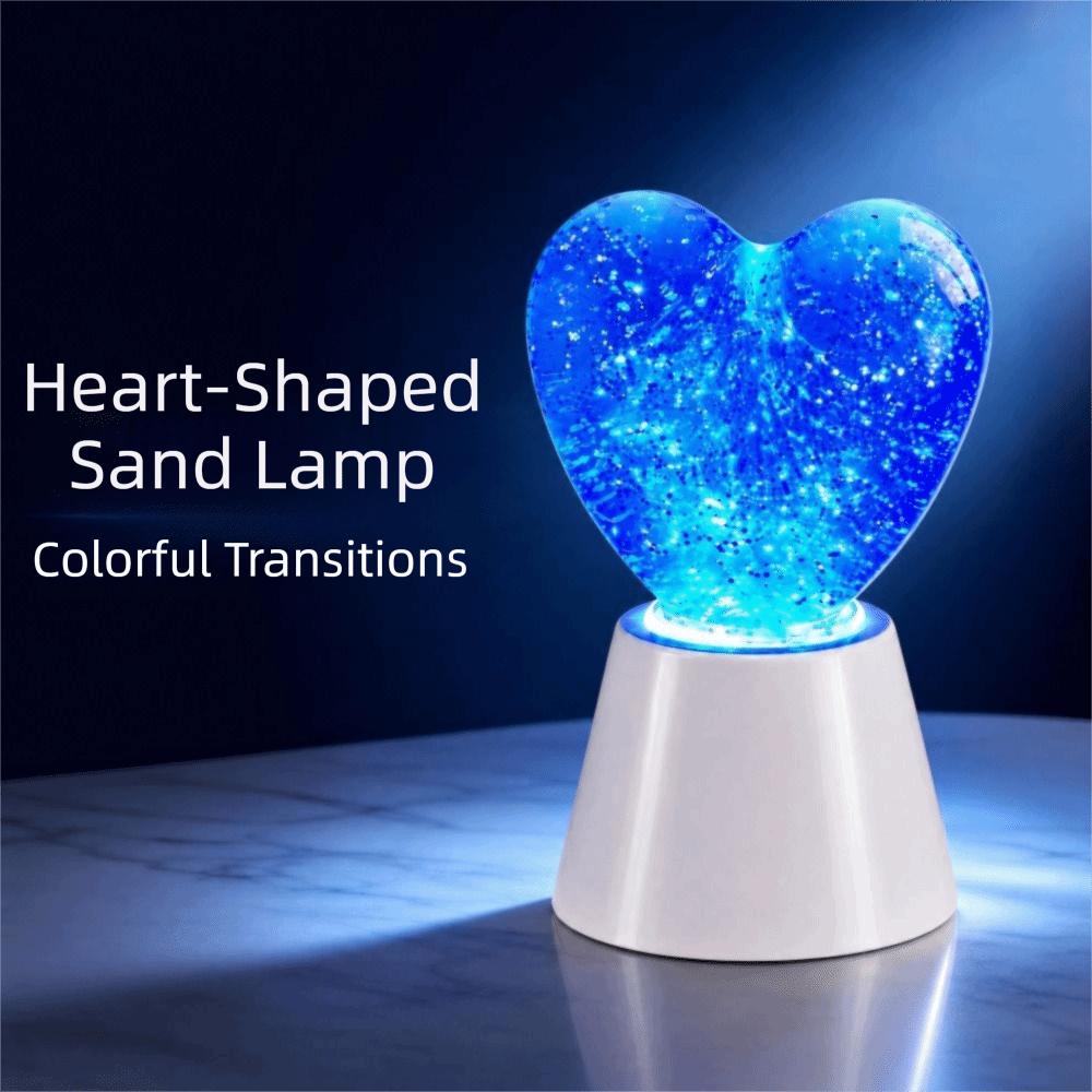 Heart Shape Quicksand Lamp Color Changing Desk Lamp Romantic Table Lamp Home
