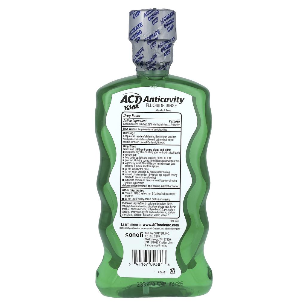 Детский, Фторидный ополаскиватель для полости рта для профилактики кариеса, Дикий арбуз, 16,9 жидких унций (500 мл)