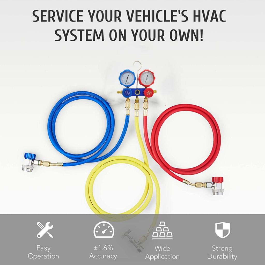 1 BOX Набор инструментов Набор автомобильных кондиционеров Манометр давления Адаптер шланга R22 R-410A R-134a R-404A Манометр хладагента