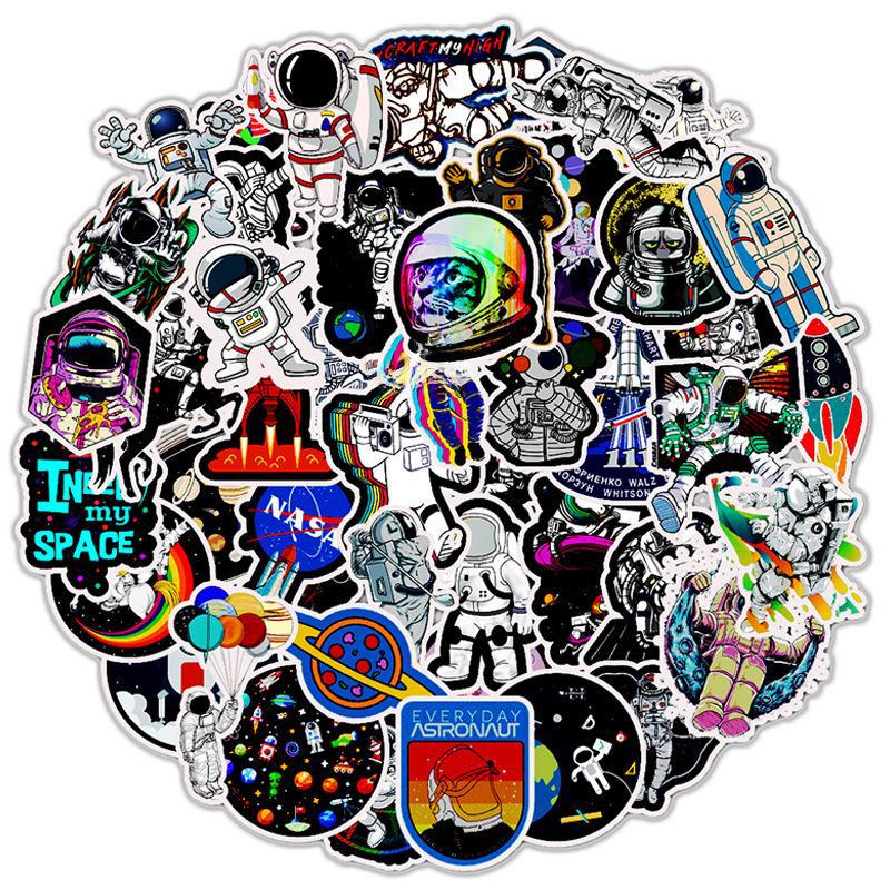 50-450 Piece Non-infringing Outdoor Graffiti Stickers. Mix & Match Scenery, Suitcase, Astronaut, Cartoon Designs.