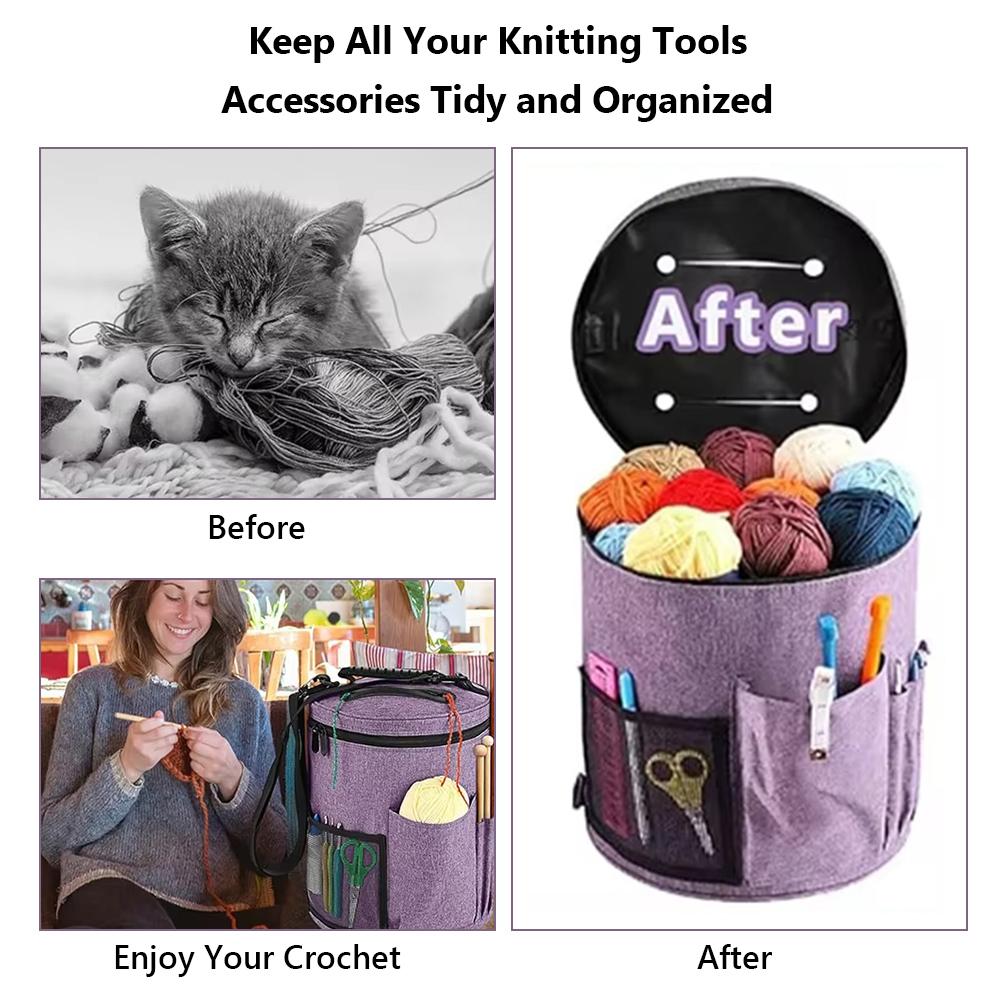 Хранение крючков и спиц Сумка для хранения вязальной пряжи Портативная сумка-тоут для любителей вязания своими руками