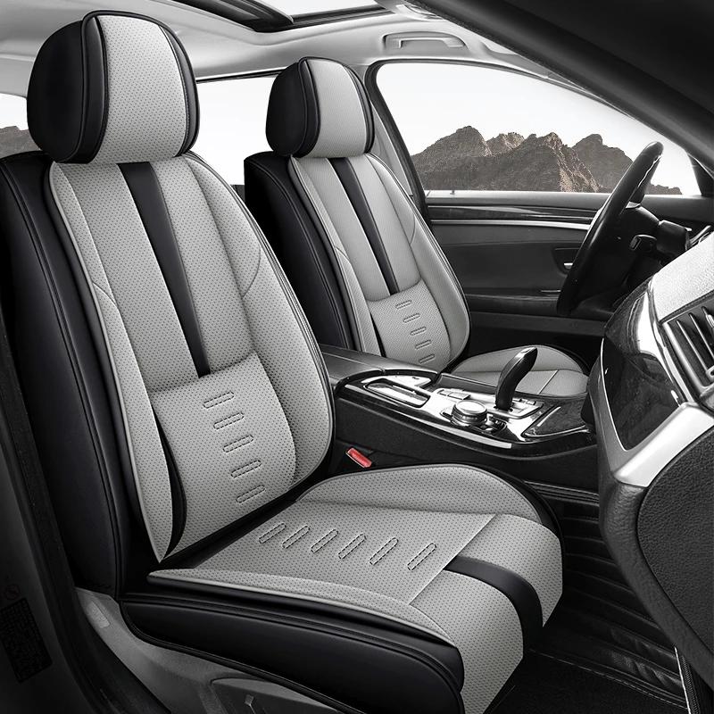 Минималистичный чехол на сиденье автомобиля с фиксированной поясничной поддержкой – Одиночное переднее сиденье, Премиальная износостойкая ПУ кожа, Универсальная посадка