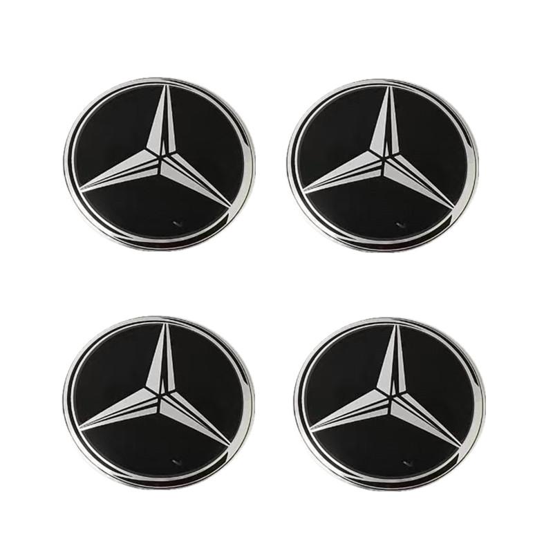 For Benz 4Pcs 56mm Car Wheel Center Hub Cap Stickers Decorative Accessories Exclusive AMG W124 W203 W204 SPRINTER V CLASS VIANO