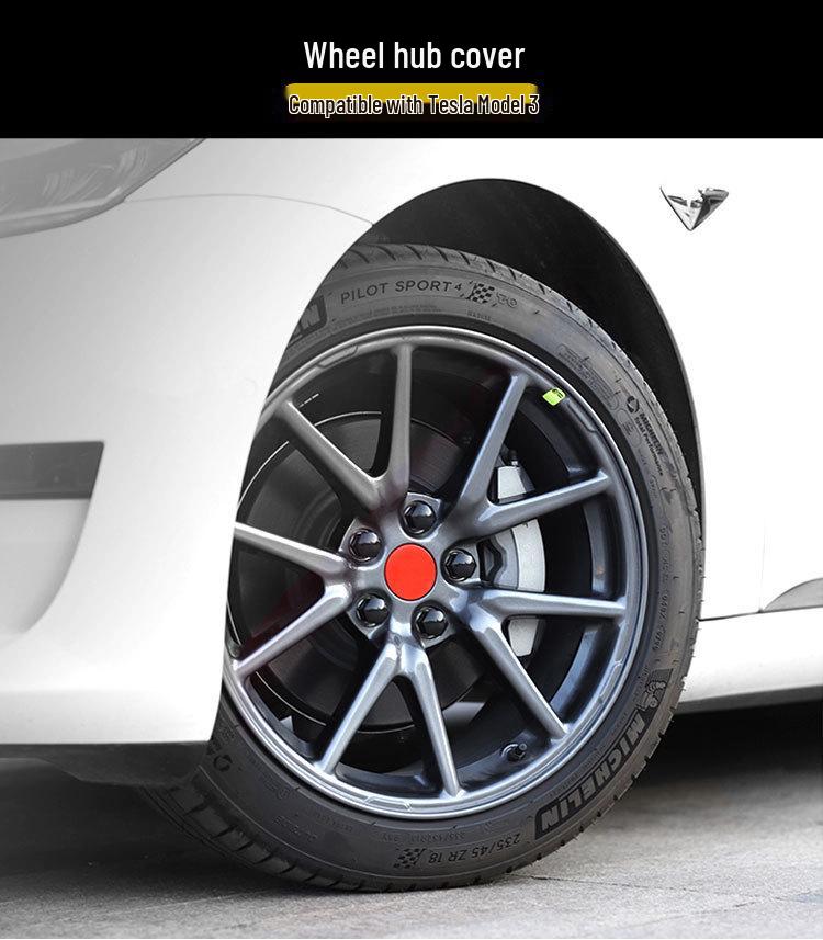 Колпачок ступицы колеса Tesla Model 3 с логотипами T и 3 - Аксессуары с пятью спицами