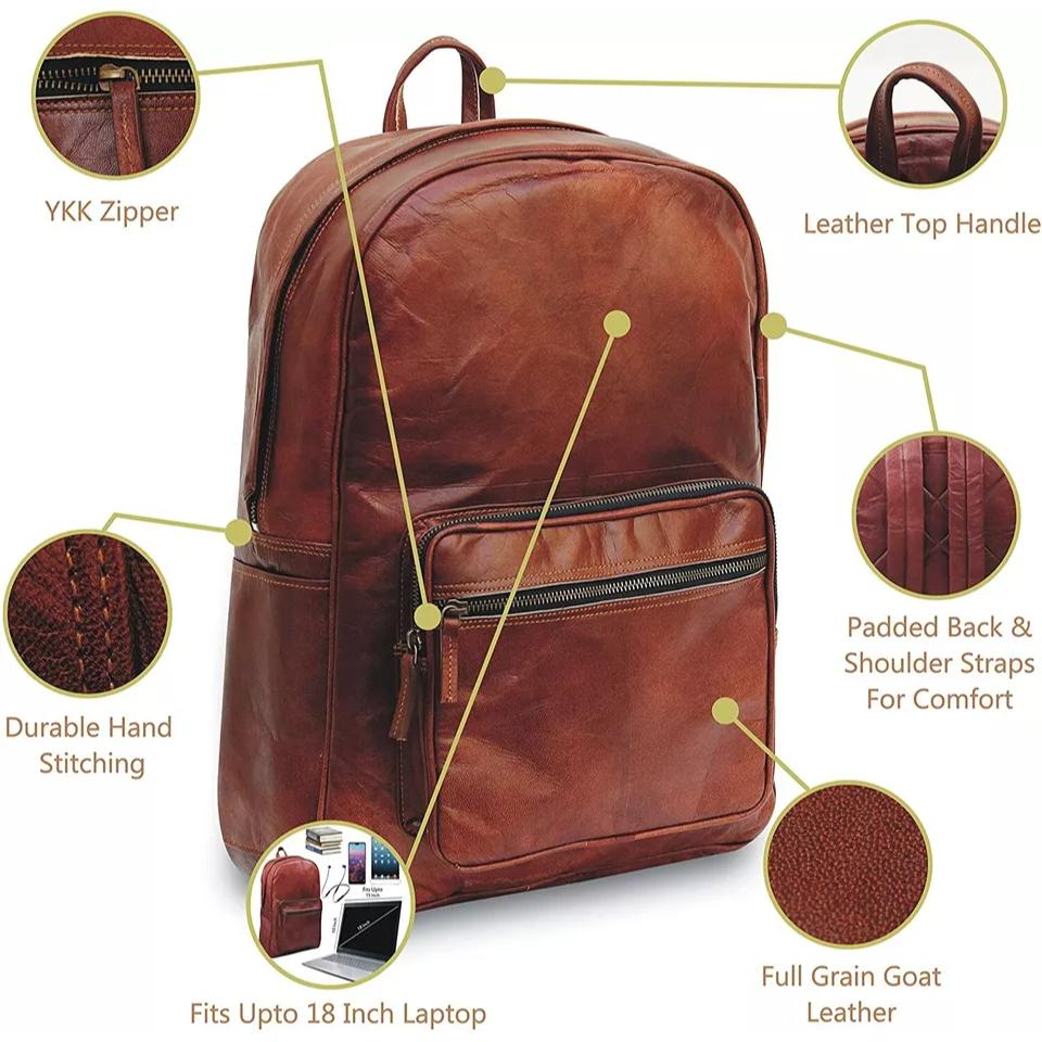 Unisex Leather Laptop Handmade Casual Backpack Messenger Travel Rucksack Vintage