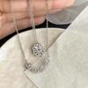 Collier pendentif - AUTREMENT - Trèfle à quatre feuilles - Acier inoxydable - Argenté - 42+6cm