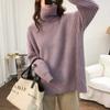 Autumn Winter Oversized Solid Color Turtleneck Pullover Sweater Women New Jumper Loose and Lazy Casual Long-sleeved Knitted Tops