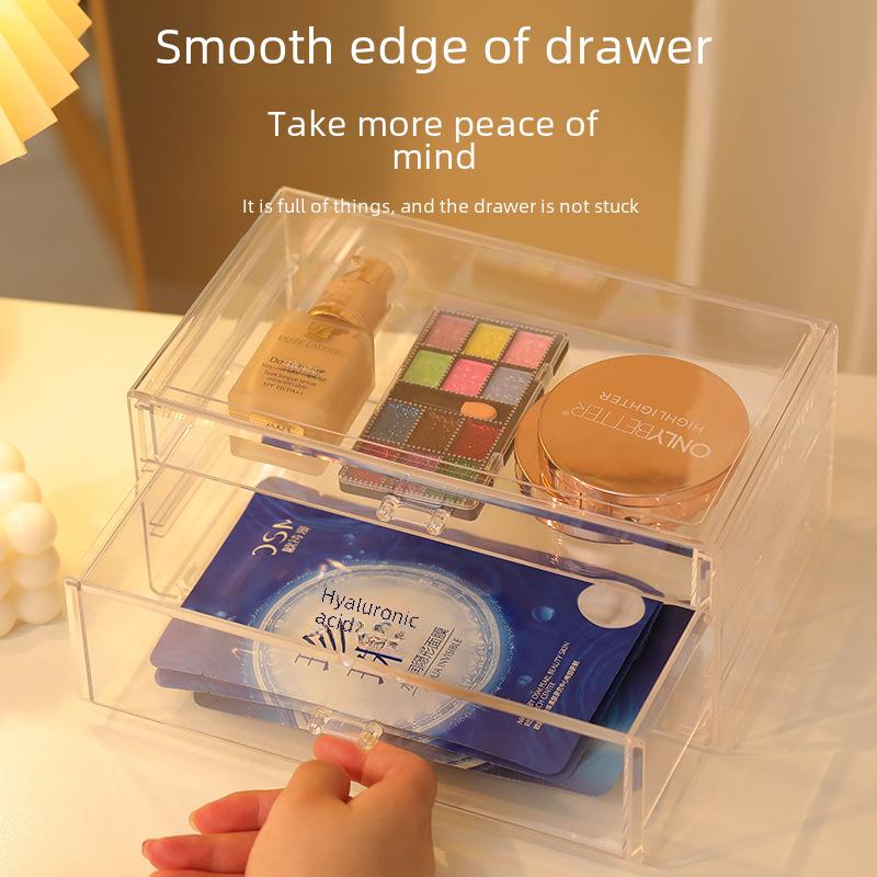 Прозрачный настольный органайзер для косметики в спальне и многоуровневого хранения