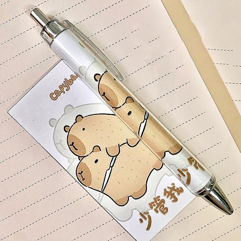 Capybara Press Pen Cartoon Cute Roll Paper Гелевые ручки Student 0.5Mm Быстросохнущая ручка для письма Kawaii Креативные канцелярские принадлежности