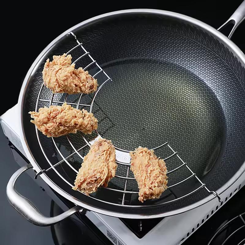 32 см сетчатый фильтр для масла из нержавеющей стали, складные гаджеты, подставка для слива масла на сковороду