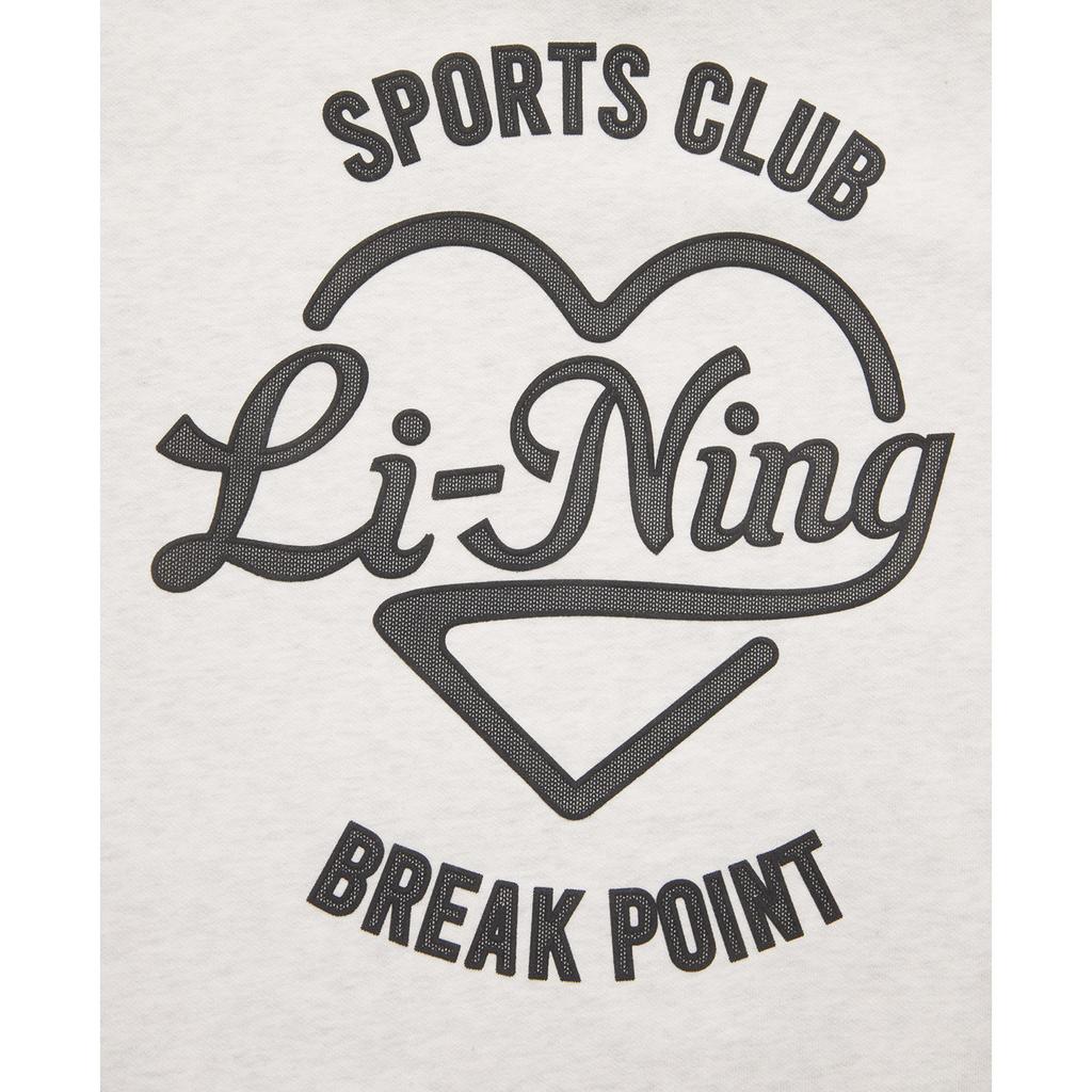 Li Ning Sports Lifestyle Series Letter Loose Hooded Теплый флисовый пуловер с длинным рукавом Женская толстовка Светло-цветочно-серого цвета AWDU452-7