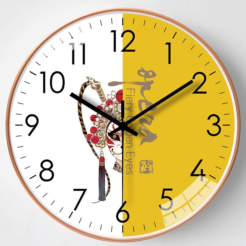 14-дюймовые 35 см настенные часы в новом китайском стиле, для гостиной, дома, бесшумные, настенные часы для спальни, подвесные настольные кварцевые часы