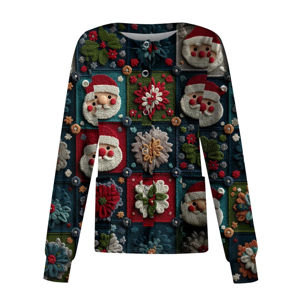 Women's Casual Long Sleeve Single Breasted Printed Dry-nurse Top