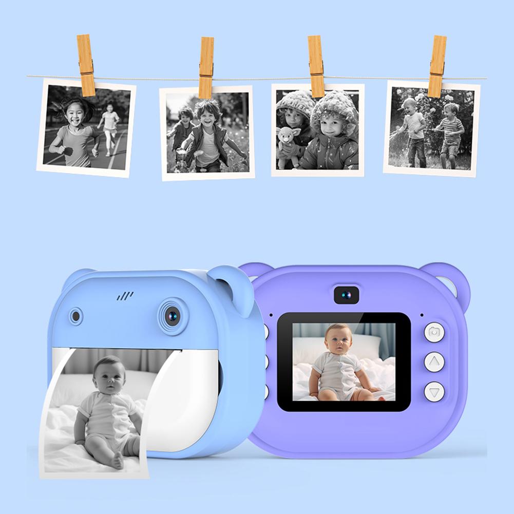 Kids Mini Instant Print Camera 2.0Inch IPS Screen Child Camera 24MP HD 1080P Video Selfie Video Camera Gift for Birthday/Holiday