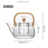 High Borosilicate Glass Water Boiling Tea Kettle Heat-resistant Glass Teapot Tea Water Separation Filter Bamboo Carrying Pot