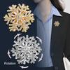 Rotating Snowflake Brooch Women Rhinestone Snowflake Lapel Pin Decorative Sparkling Brooch Pin Jewelry