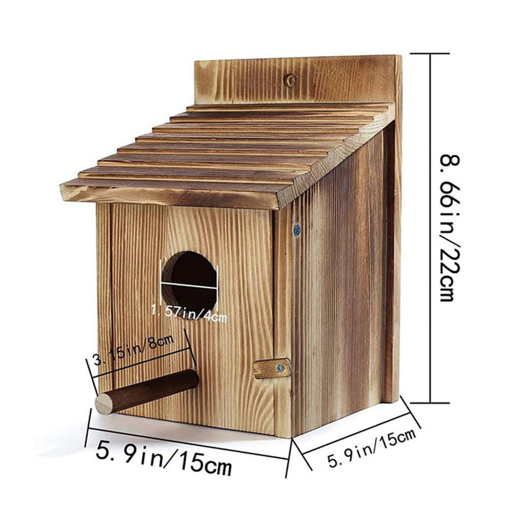 Hole Bird Nest Bird Cage Insulation Solid Wood Breeding Box Wooden House Birds Nest for Garden Patio Decorative Small Birds