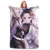 Demon Slayer Kochou Shinobu Blanket Flannel Summer Kimetsu No Yaiba Kamado Nezuko Soft Throw Blanket for Bedding Couch Quilt
