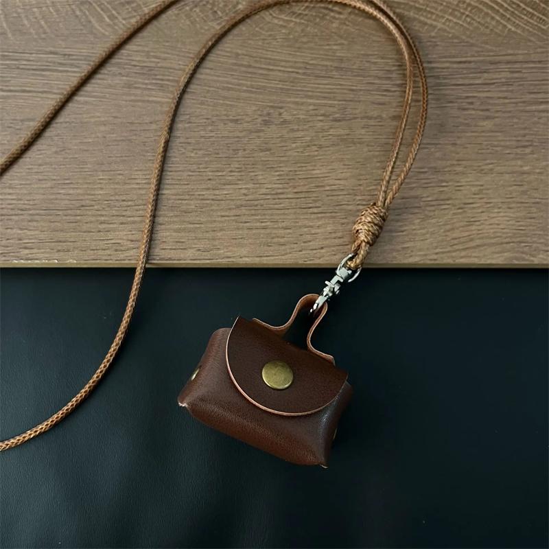 Кошелек для монет из искусственной кожи, ожерелье, милая мини-сумка, женская подвеска, чехол для наушников, кожаная веревка, цепочка для свитера