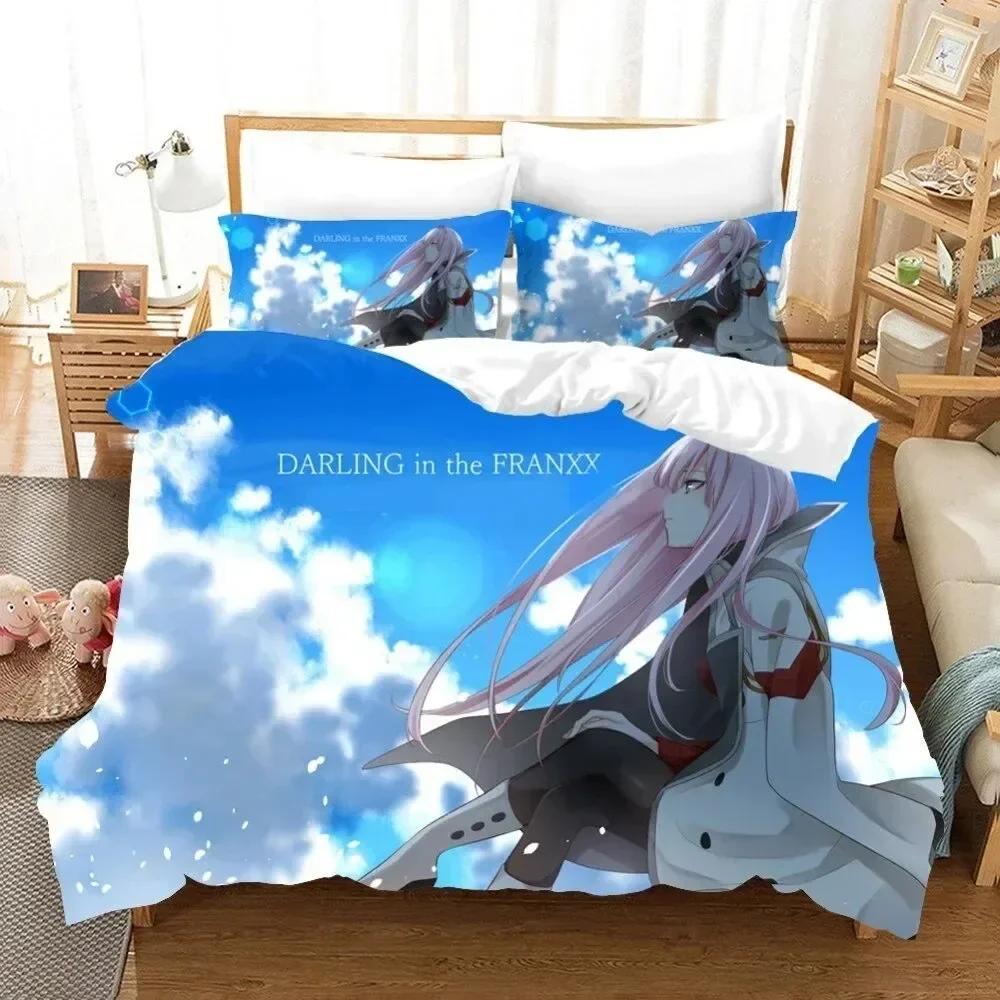 3D-принт аниме Darling in the Franxx Zero Two 02 Комплект постельного белья для мальчиков и девочек Twin Queen Size Пододеяльник Наволочка Детская кровать для взрослых