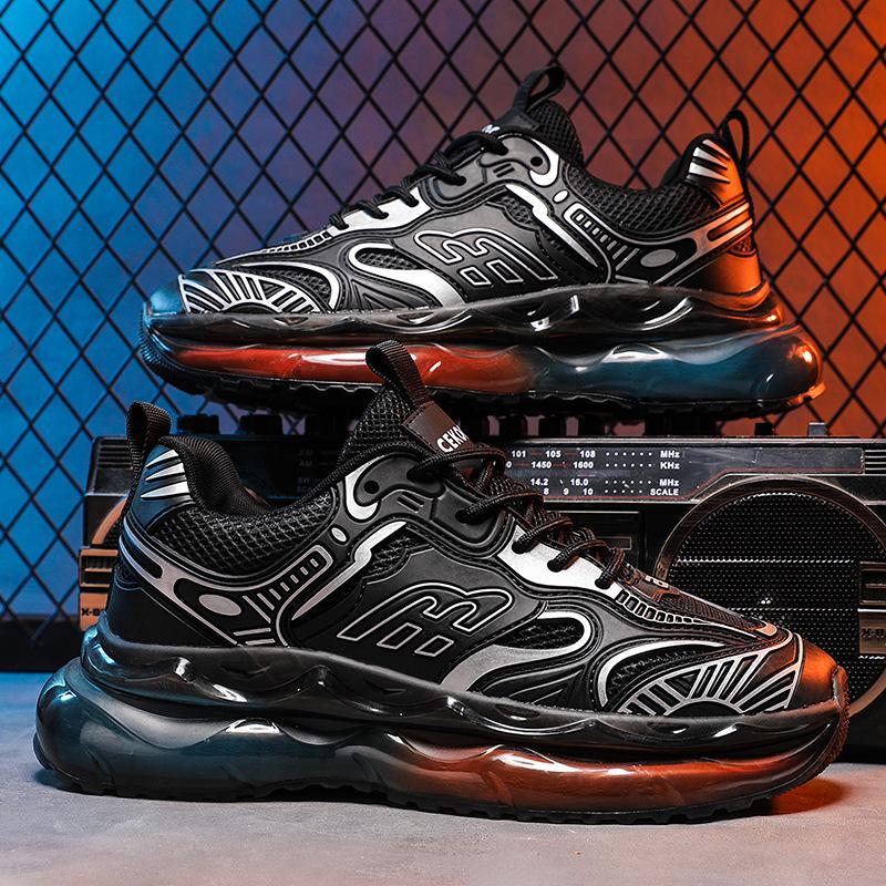 Men's Shoes Spring and Autumn New Breathable Mesh Shoes Men's Sports Shoes Trendy Versatile Platform Dad Trendy Shoes