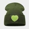 Autumn and winter fashion big love labeling knitted hat women's simple face small pullover hat outdoor warm windproof cold hat