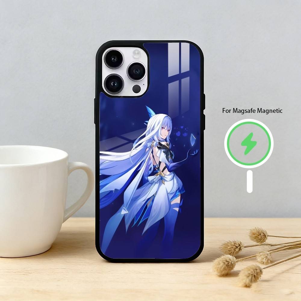 G-Genshin Impact S-Skirk Phone Case For iPhone 17 16 15 14 13 12 Pro Max Plus for Mirror Wireless Magnetic Cover