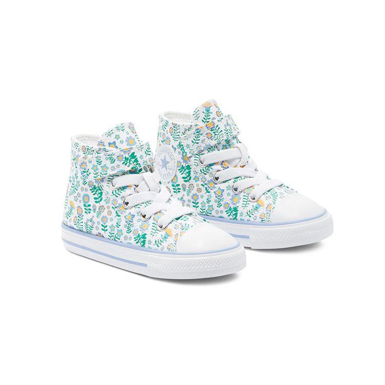 Converse Chuck Taylor All Star Хайтопы для малышей Мятно-зеленые с цветочным принтом Обувь для малышей 770502C