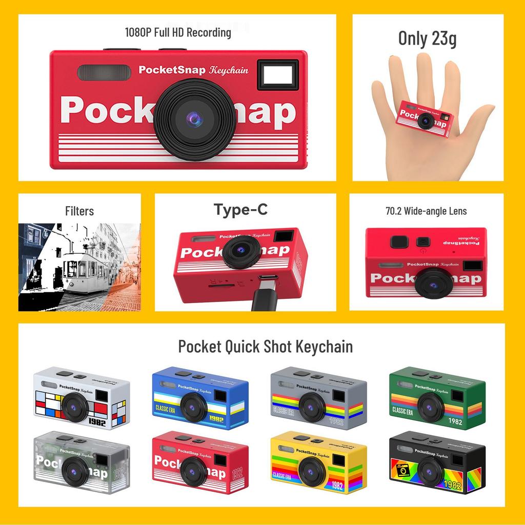Retro HD Pixel CCD Portable Mirrorless Thumb-Operated Camera for Students and Travel