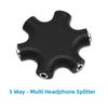 1Pcs 1 Male to 5 Female 3.5mm Audio Headphone Splitter  Phone Laptop MP3 Player