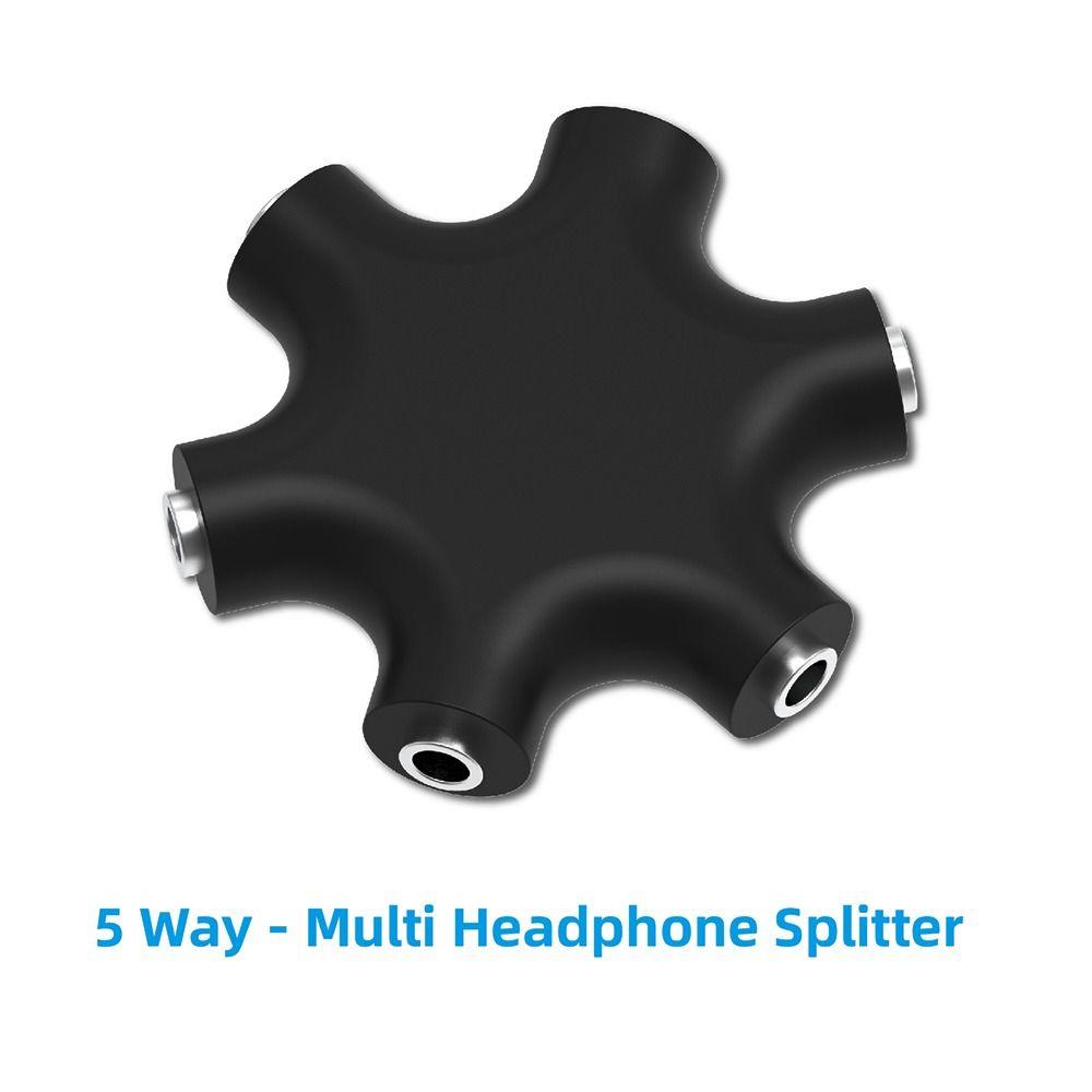 1Pcs 1 Male to 5 Female 3.5mm Audio Headphone Splitter Phone Laptop MP3 Player