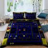 Детский развивающий постельный комплект с принтом Pac-Man, включающий пододеяльник и две наволочки, — идеальный праздни