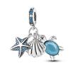 Copper Jellyfish Dolphin Turtle Starfish Shell Luminous Ocean Series Charms Beads Fit 3Mm Original Bracelets Diy Jewelry