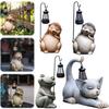 Funny Resin Animal Sculpture with Solar Outdoor Light Outdoor Lawn Decor Garden Frog Ornament for Patio Balcony Yard Lawn Decor