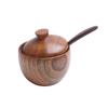 Wooden Salt Box with Lid Spoon Vintage Spice Jar Seasoning Container Cooking Utensil