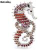 Wuli &Baby New Seahorse Брошь Булавки Подарочные Женские Броши Классические Ювелирные Изделия Аксессуары 4 Цвета Значок