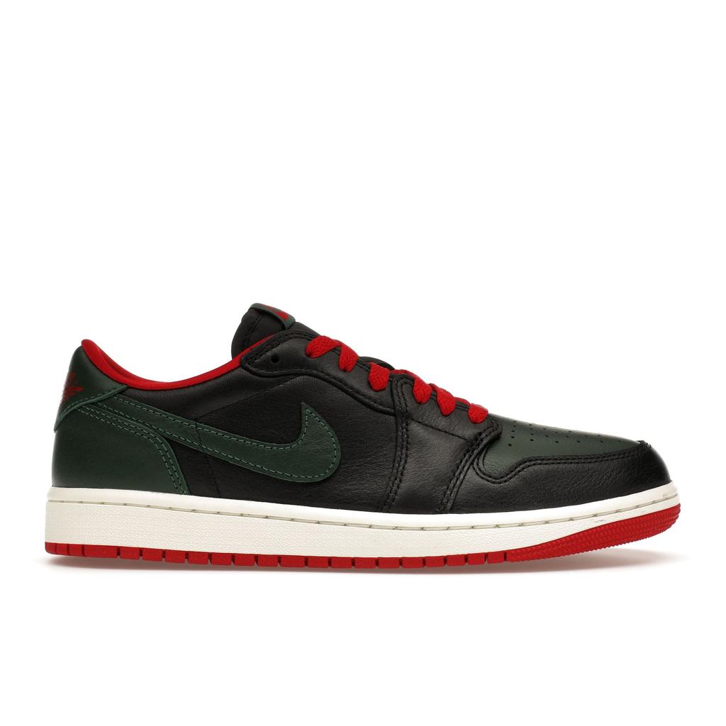 Air Jordan 1 Retro Low OG Black Gorge Green Women Sneakers Varsity-Red Sail CZ0775-036