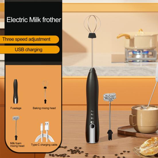 Мощный электрический вспениватель молока, высокоскоростной двигатель, ручной запуск одной кнопкой, ручной блендер для яиц, миксер для кофе, палочка, кухонный инструмент