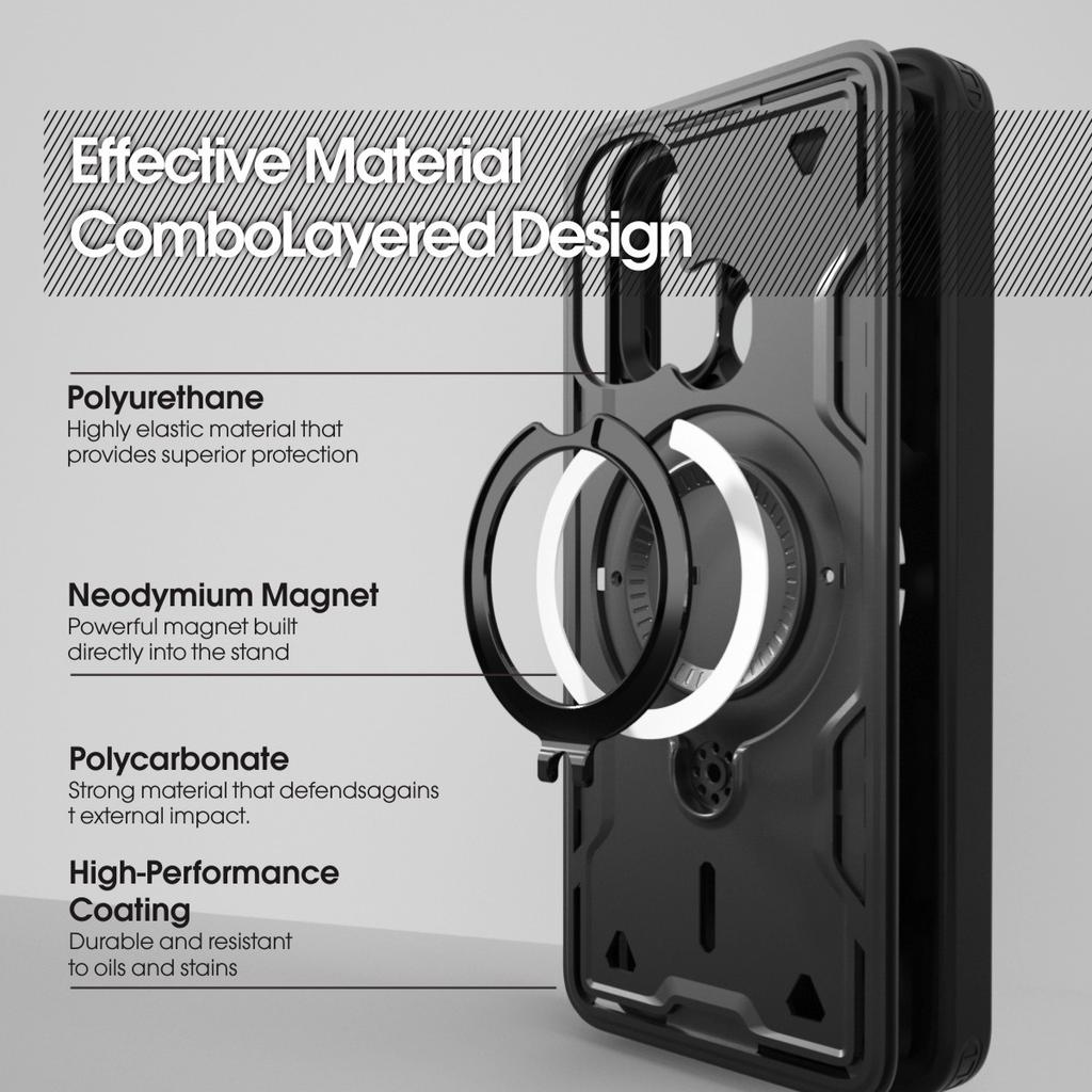 For Xiaomi Redmi 11A Case Shockproof [Magnetic] with Stand & Lanyard | Anti-Drop Phone Cover for Men Women