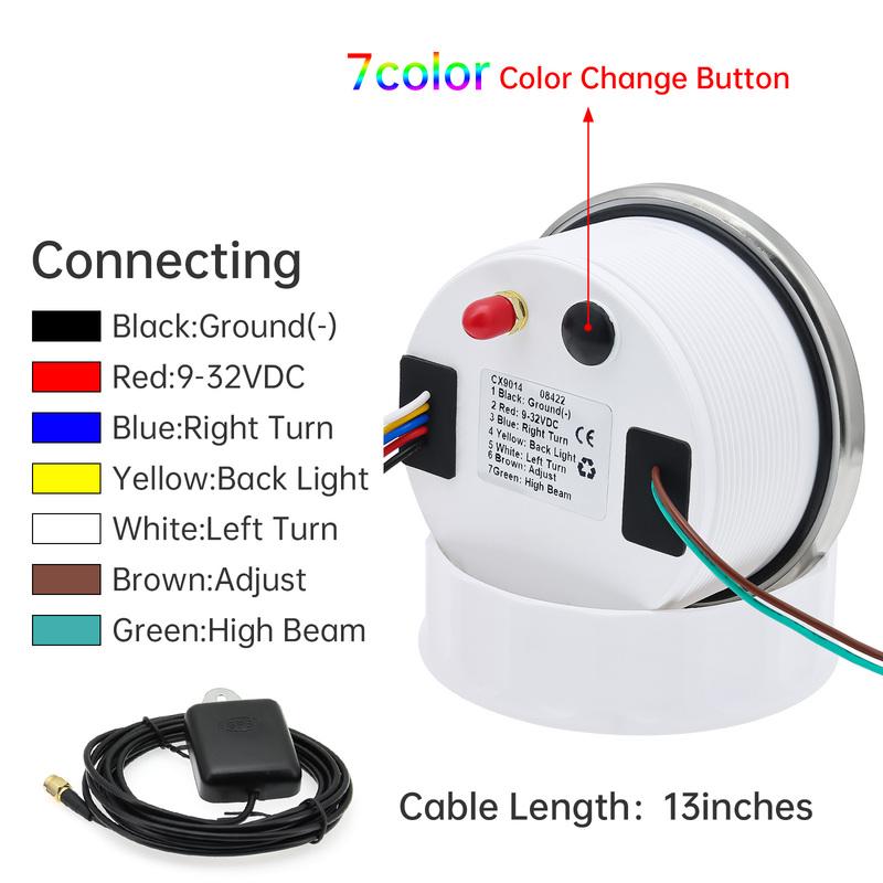 85MM Car Boat GPS Speedometer 0-200MPH Gauge Waterproof Speed Meter With 7 Colors Backlight for Marine Auto Motorcycle 12V/24V