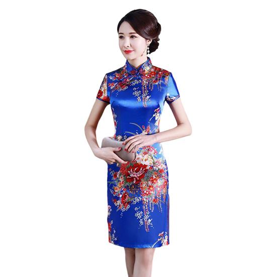 Летний Cheongsam с пряжками на бедрах, длиной до колена, в китайском стиле, летняя тонкая женская одежда Qipao