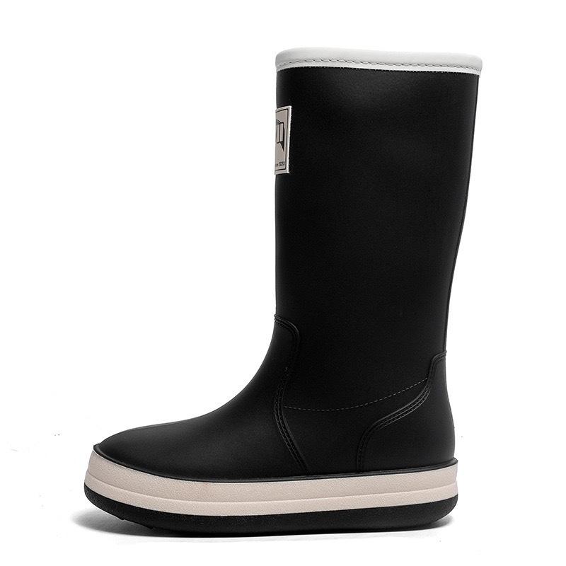 Водонепроницаемые резиновые сапоги с высоким голенищем для пар, обувь для рыбалки и работы, прочная резина, нескользящая подошва, длинное голенище, унисекс, уличная обувь