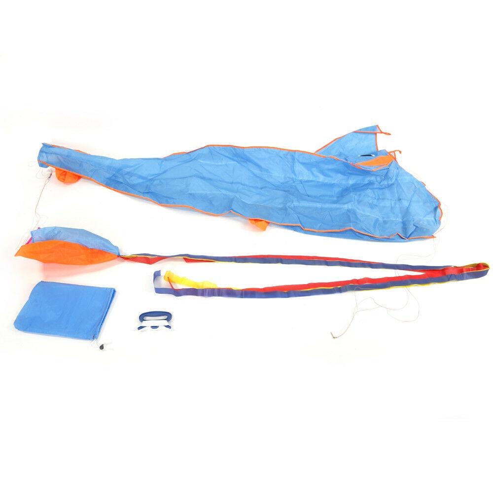 Eye-catching Blue Dolphin Kite Easy To Fly Perfect For Open Areas And Seaside