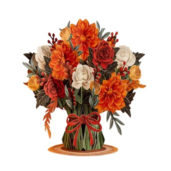 Forever-Blooming 3D Pop-Up Flower Recyclable Paper Romantic Memories Valentine’s Card Eternal Card Handmade Day Anniversary Birthday