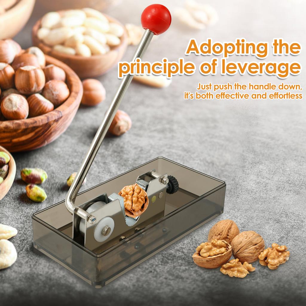 Walnut Cracker Stainless Steel Nut Opener Tool with Adjustable Jaw Efficient Pecan Cracker Tool for Almond Hazelnut Chestnut