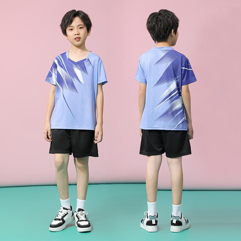Kids Badminton Uniform Set Quick Dry Training Shirt Shorts Boys Girls Team Sports