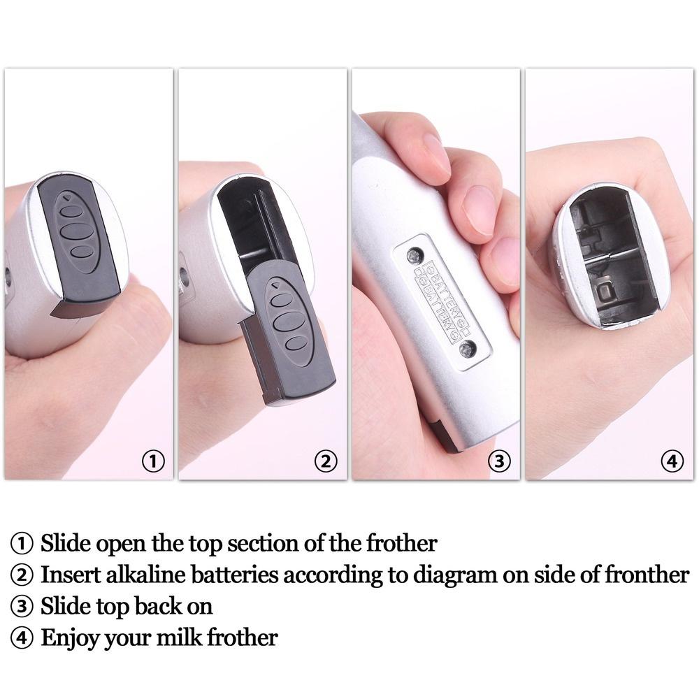 1 шт. ручной вспениватель молока из нержавеющей стали, блендер для приготовления эспрессо, капучино, латте, на батарейках, венчик, мешалка