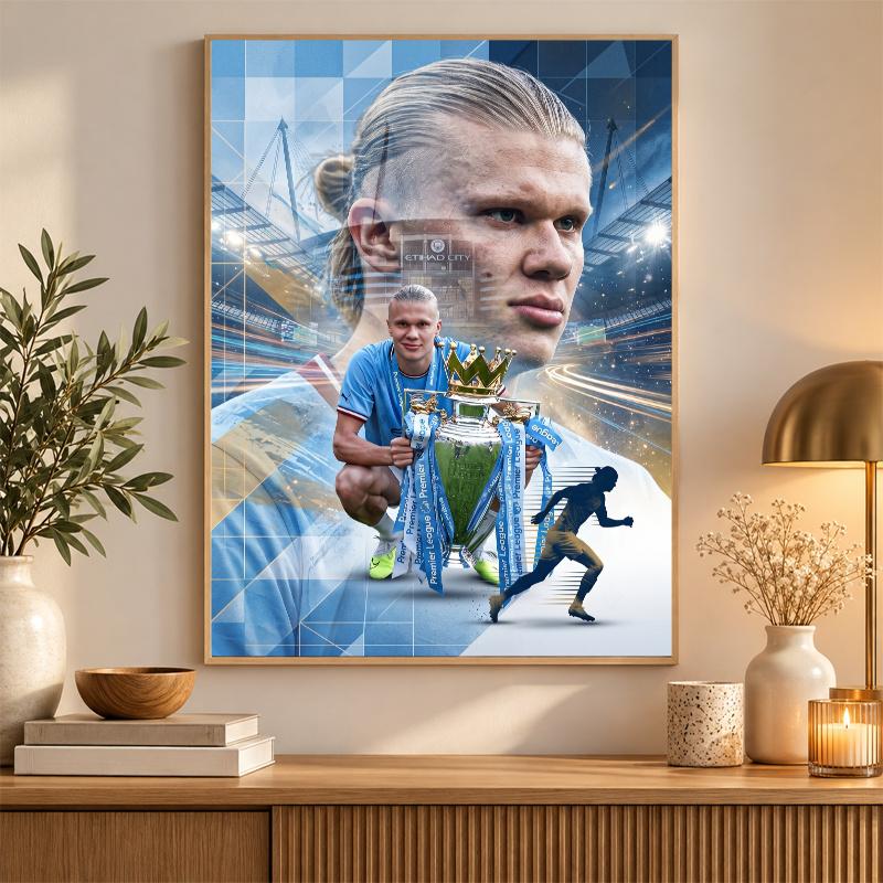 Erling Haaland Diamond Painting Kit 5D Full Drill DIY Diamond Mosaic Wall Art Home Decor