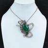 Кулон из малахитового драгоценного камня, обернутый медной проволокой, подвеска в виде кролика, кулон ручной работы, ювелирные изделия из медной проволоки, дизайнерская подвеска, подарки для женщин